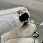 Premium Black Stone Stainless Steel Ring for Men – Luxury Fashion Ring