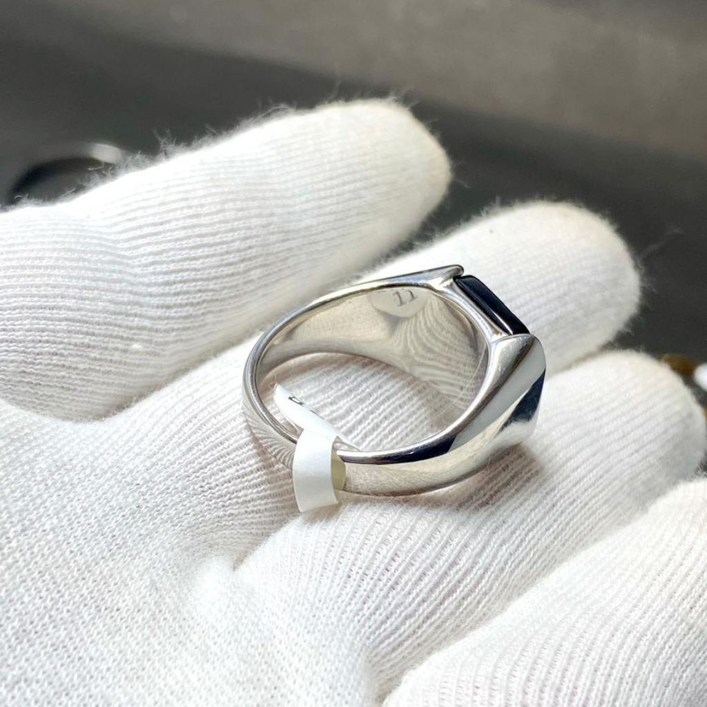 Premium Stainless Steel Stone Ring for Men – Luxury Adjustable Fashion Ring