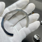 Premium Stainless Steel Open Cuff Bracelet for Men & Women – Luxury Silver Adjustable Bangle