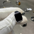 Premium Stainless Steel Stone Ring for Men – Luxury Adjustable Fashion Ring