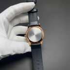TOMI Rose Gold Men's Watch – Dark Slate Dial, Stainless Steel Case & Genuine Black Leather Strap
