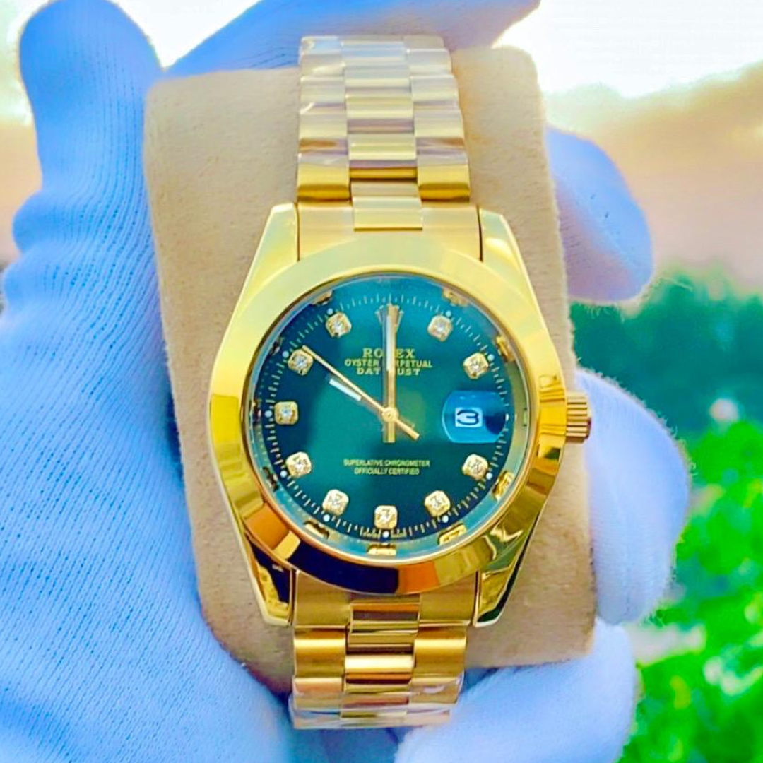 10 Stone First Copy Watch for Men – Luxury Diamond Style Design