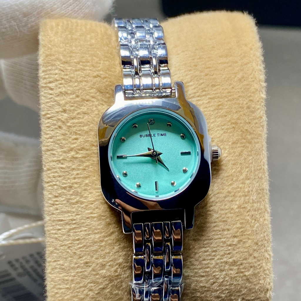 Women's Teal Dial Stainless Steel Bracelet Watch – Bubble Time Luxury Timepiece