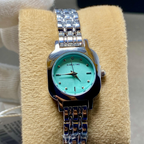Women's Teal Dial Stainless Steel Bracelet Watch – Bubble Time Luxury Timepiece