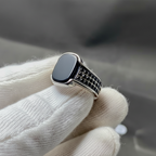 Premium Black Stone Stainless Steel Ring for Men – Luxury Fashion Ring