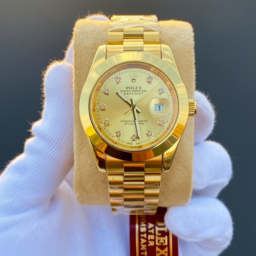 10 Stone First Copy Watch for Men – Luxury Diamond Style Design
