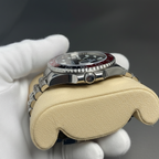 GMT style watch with red black Pepsi bezel side crown profile