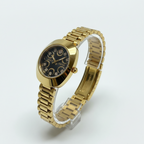 Nano Quartz Gold Couple Watch Set – Luxury Black Dial Pair