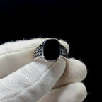 Premium Black Stone Stainless Steel Ring for Men – Luxury Fashion Ring