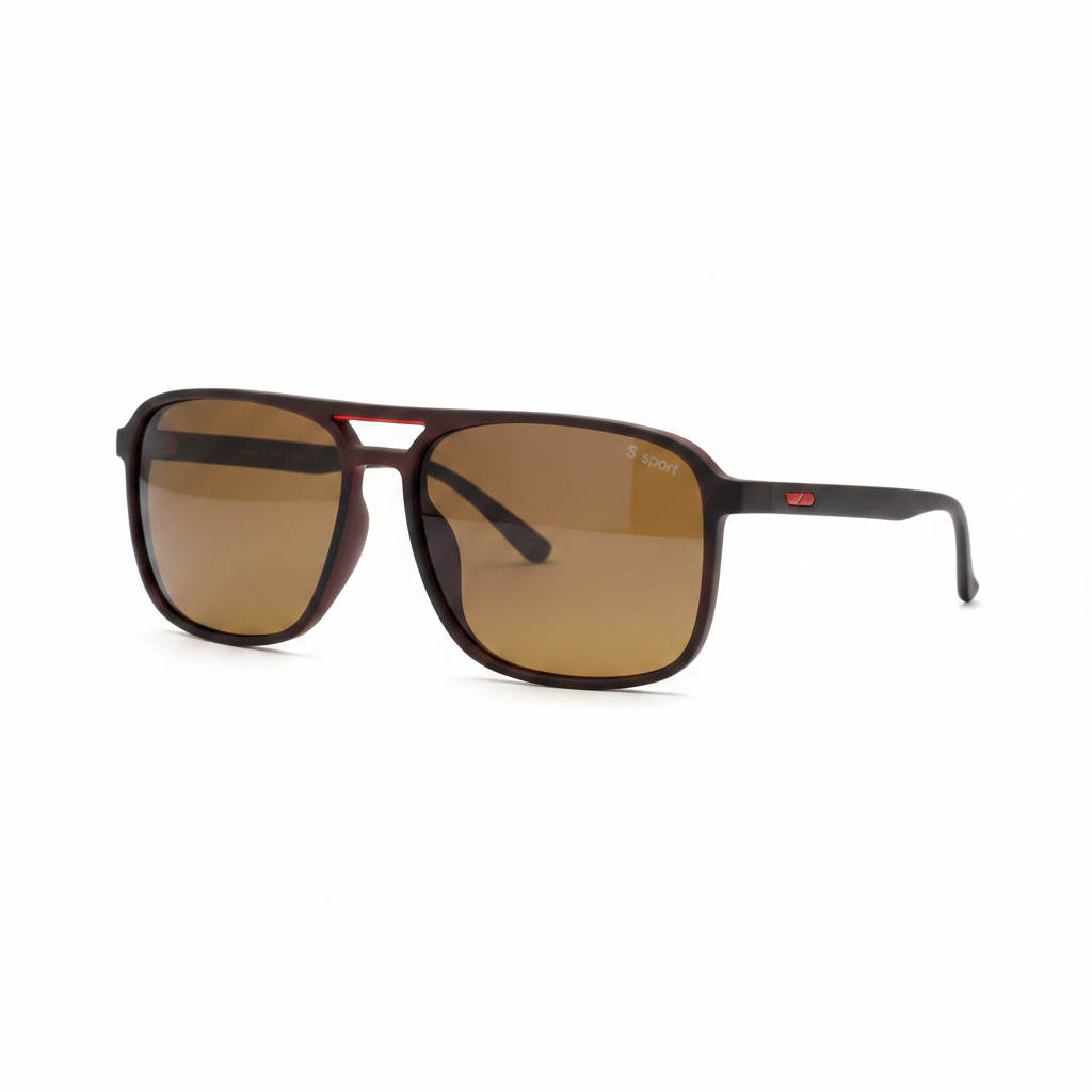 S Sport Square Aviator Sunglasses – Brown Polarized Lens | Men's Eyewear