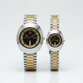 Two-Tone Couple Watch Set – Luxury His & Hers Stainless Steel Timepiece with Date Display