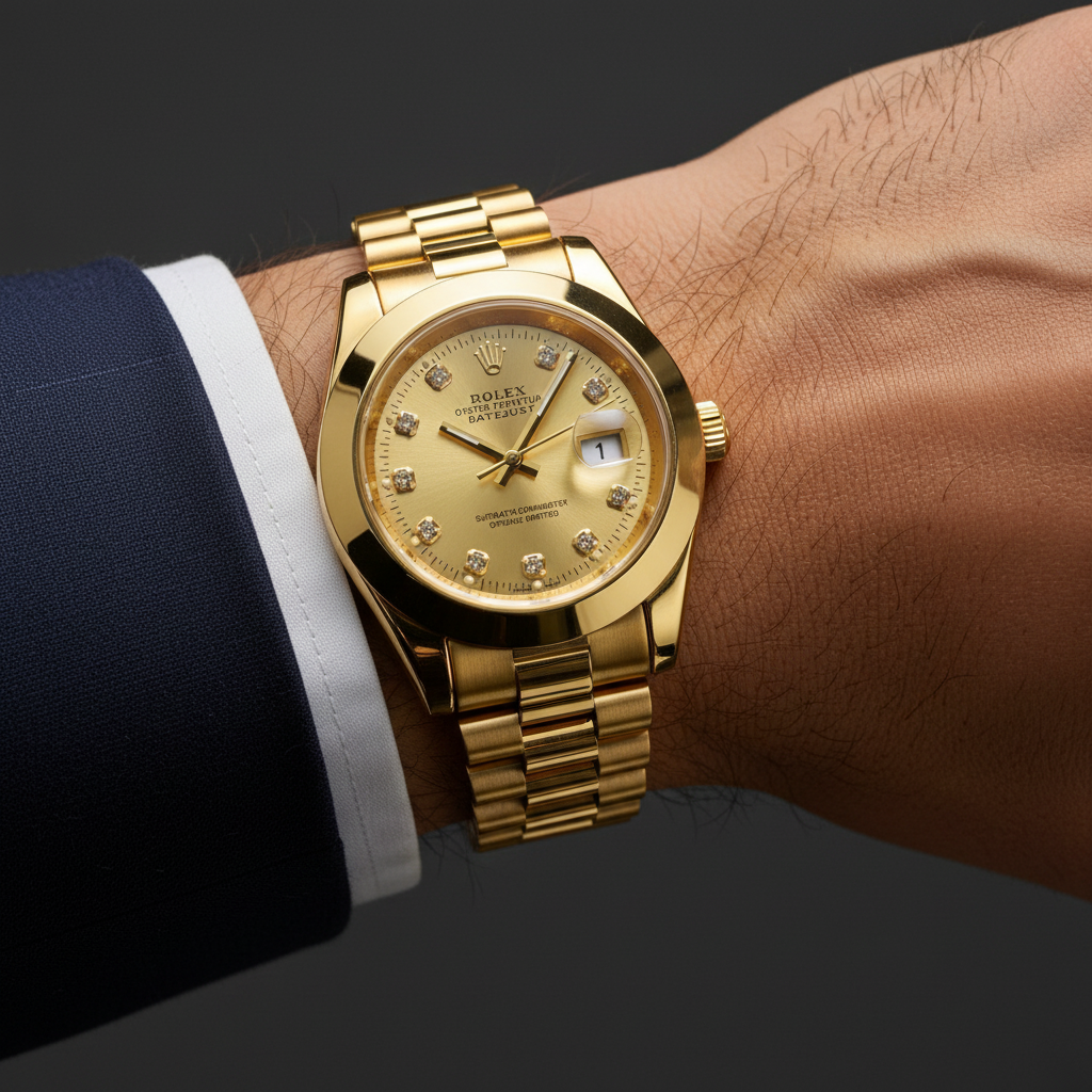 10 Stone First Copy Watch for Men – Luxury Diamond Style Design